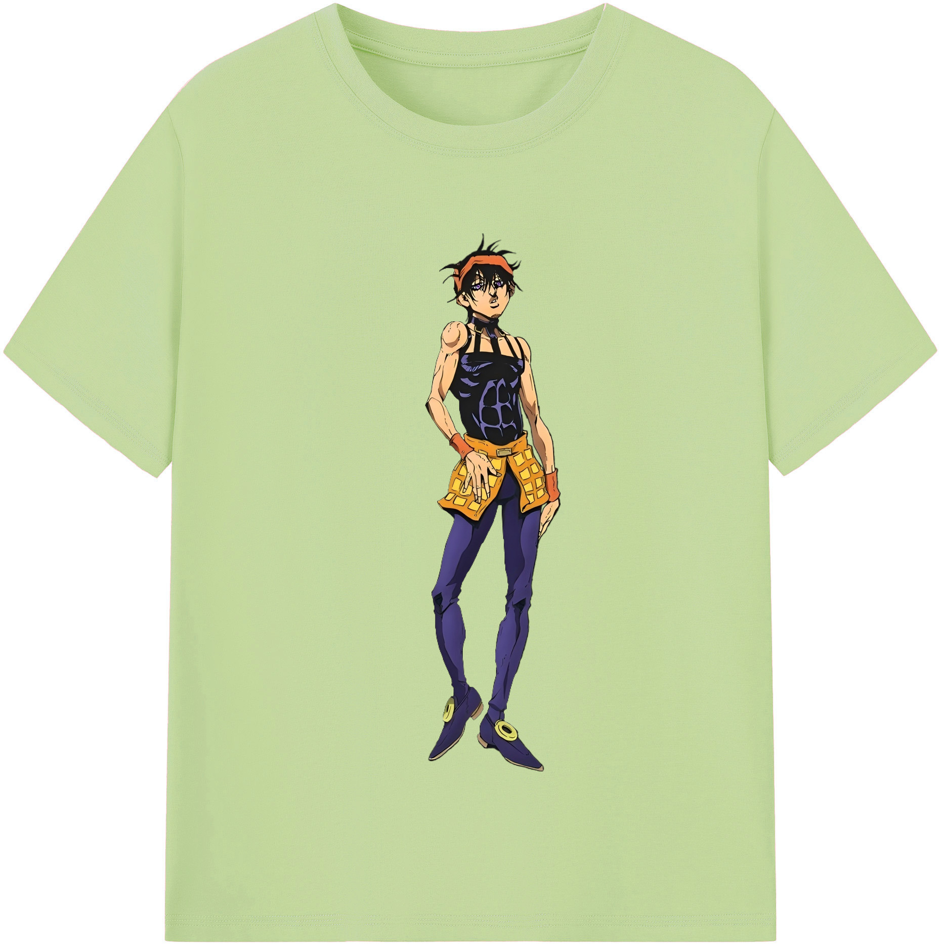（画像用） ジョジョの奇妙な冒険 ナランチャ?ギルガ JoJo's Bizarre Adventure Narancia Ghirga 綿100％半袖Tシャツ（フロントプリント）